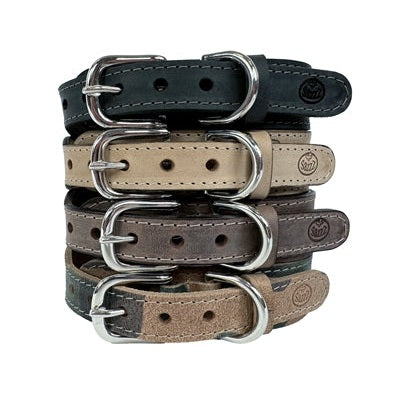Sazzz Halsband Hond Boho Vintage Leer Beige