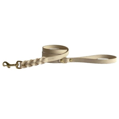 Sazzz Hondenriem Passion Braided Classic Leer Creme