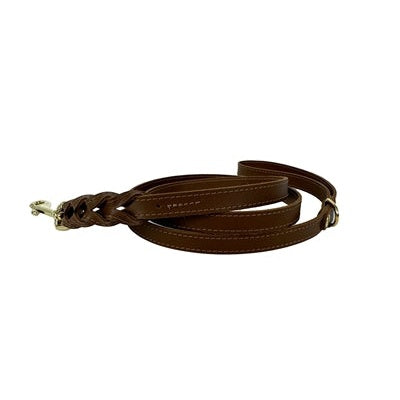 Sazzz Hondenriem Passion Braided Classic Leer Zadel Bruin